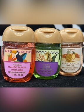 Bath & Body Works 3 Tropical PocketBac Hand Sanitizers